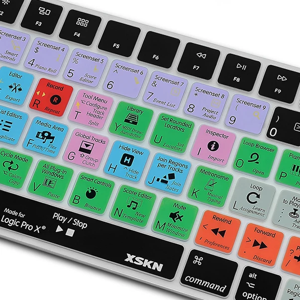 XSKN для кожи клавиатуры Logic Pro X Apple iMac Magic Keyboard английские быстрые клавиши