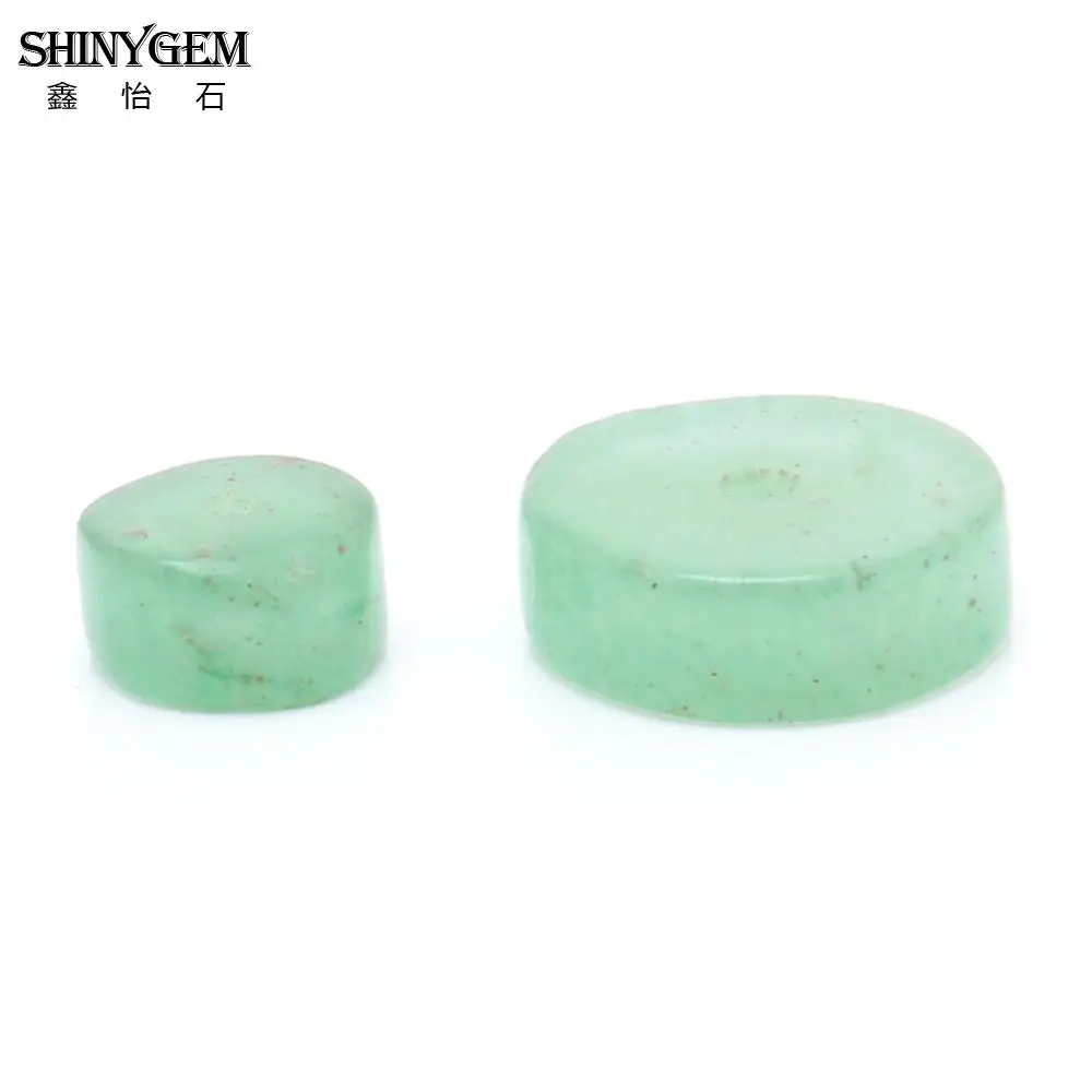 Зеленые нефритовые бусины ShinyGem 3*6 мм/3*10 мм плоские круглые из натурального