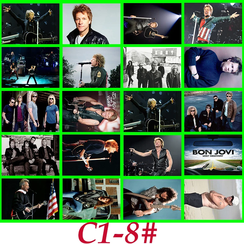 C1-8# Bon Jovi Классическая серия наклеек 20/шт ПВХ Коллекция ноутбуков подарок домашний декор холодильник Стайлинг смешанные наклейки s