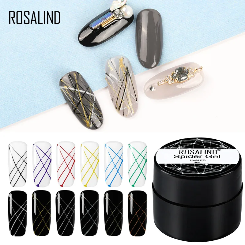 Rosalind гель паук для ногтей 5 мл DIY Гель лак потянутый провод рисования украшение