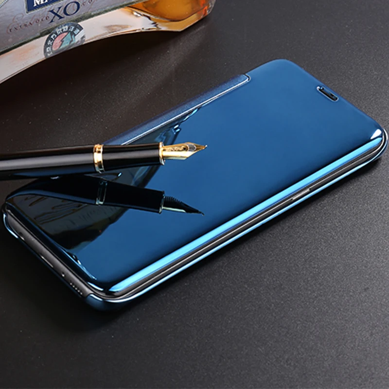 Herecase класса люкс зеркало Clear View Смарт флип чехол для samsung Galaxy S8 S7 край S6 Edge кожаный
