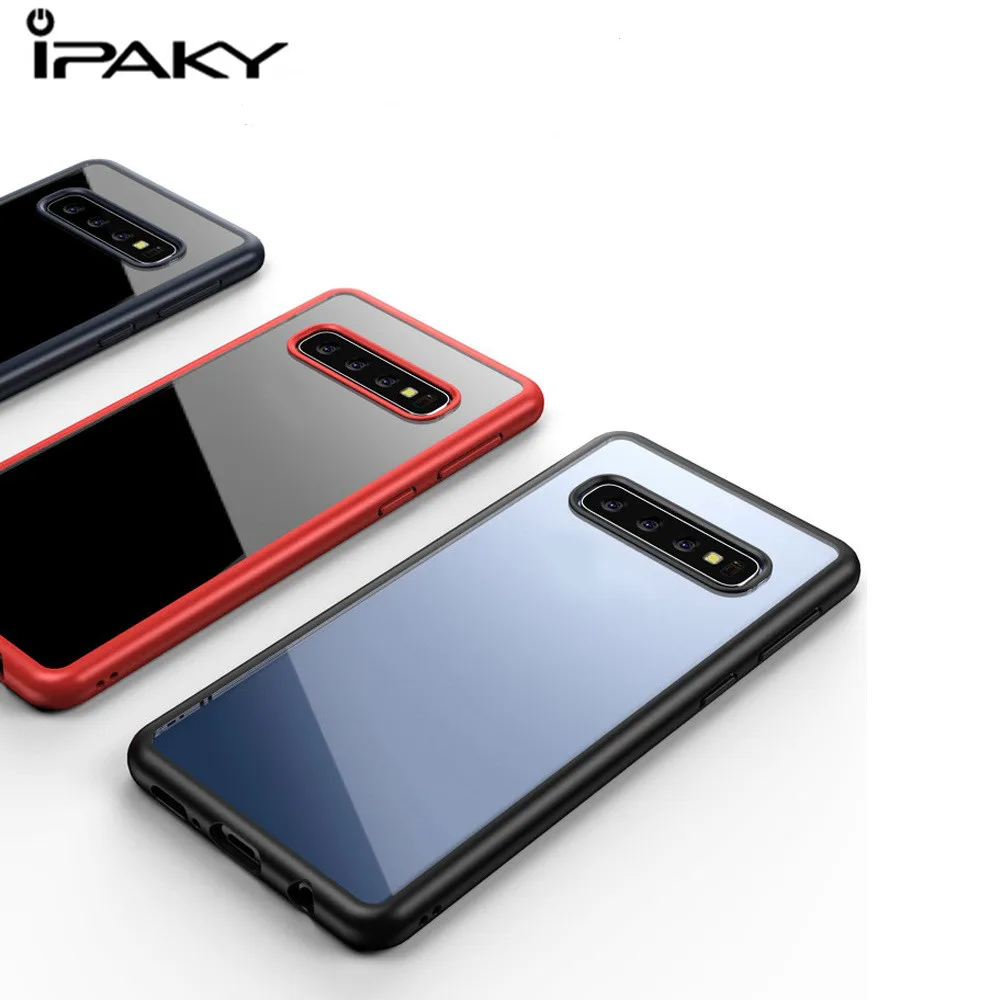 Силиконовая рамка ipaky жесткая прозрачная задняя крышка для телефона samsung galaxy S10 Plus