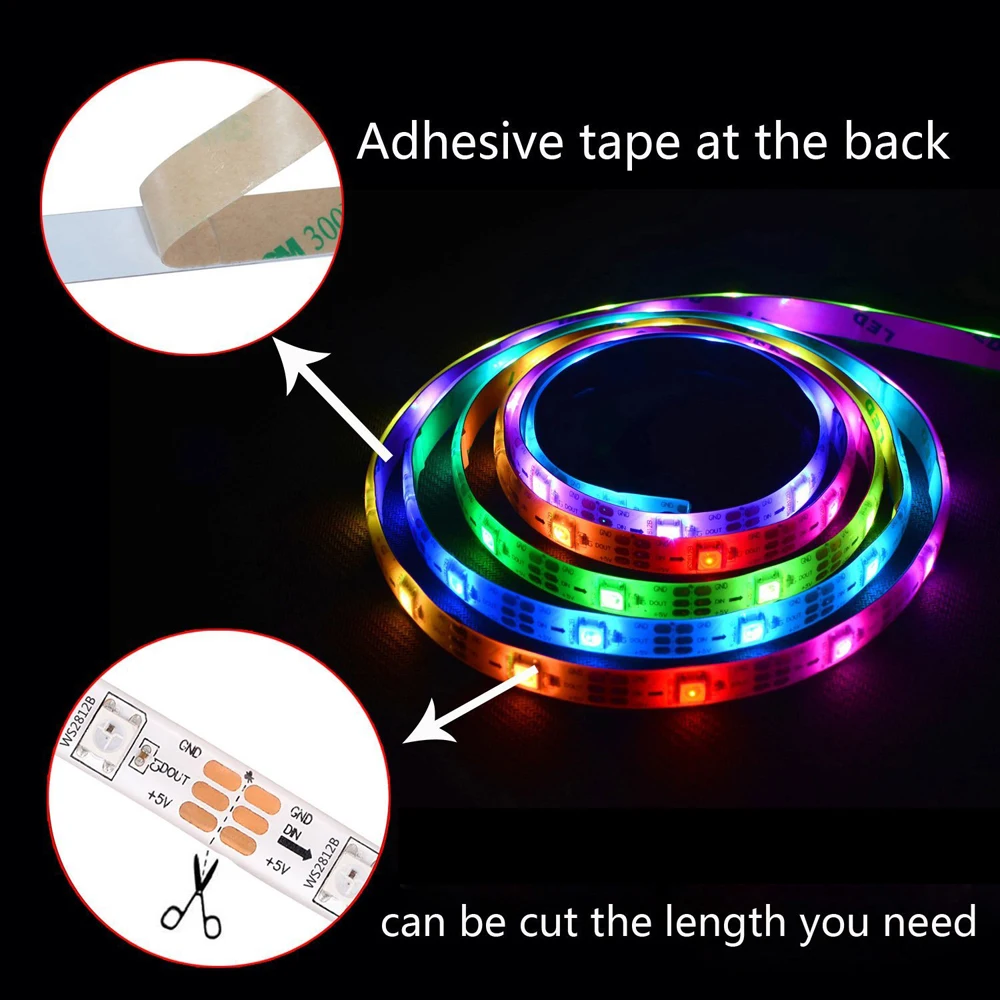 Светодиодная лента WS2811 IC DC12V программируемая Адресуемая 60 пикселей RGB 5050 SMD умная