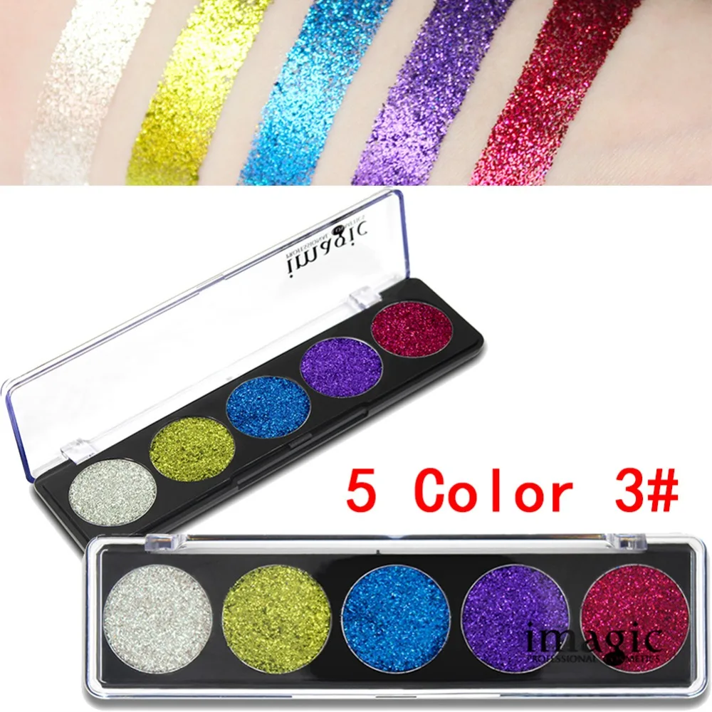 Бренд IMAGIC 5 цветов блестящие яркие тени для век косметика макияж прессованные