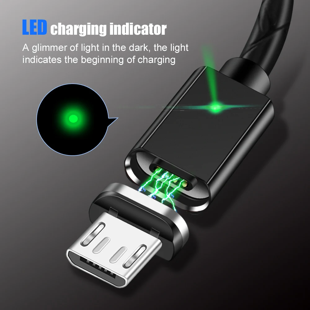 Магнитный USB кабель OLAF 3A для iPhone Type C магнитное зарядное устройство зарядный Micro