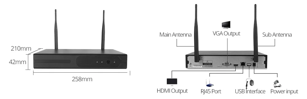 Yobang безопасности 4CH WIFI беспроводная наружная IP камера NVR комплект 960P домашнее