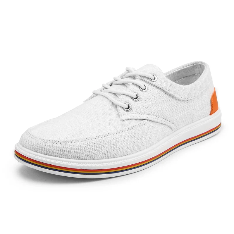AKZ Spring Summer loafers Men's casual shoes Canvas for Man Denim Comfortable Breathable Walking Shoes Male Flats Lace up | Обувь