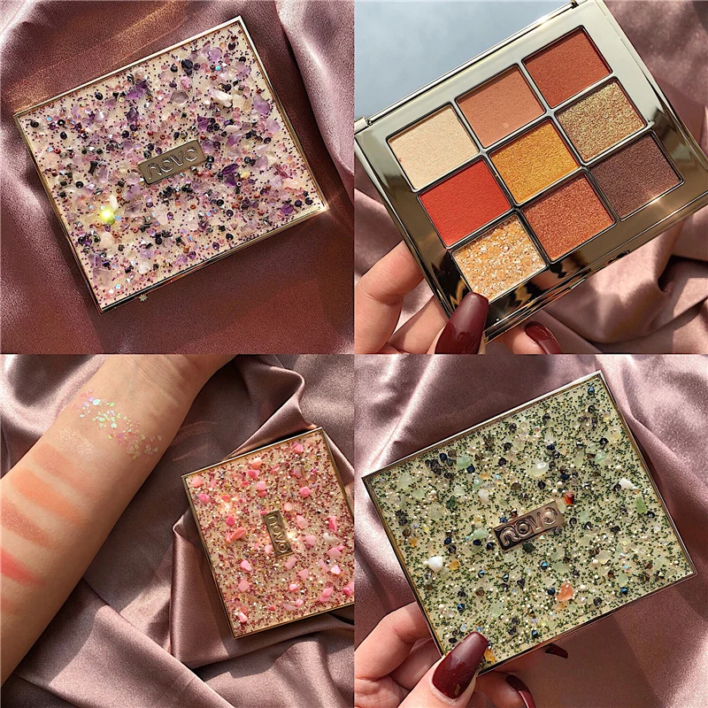 12 цветов сияющий блеск пигмент тени для век Палетка с дымчатыми оттенками