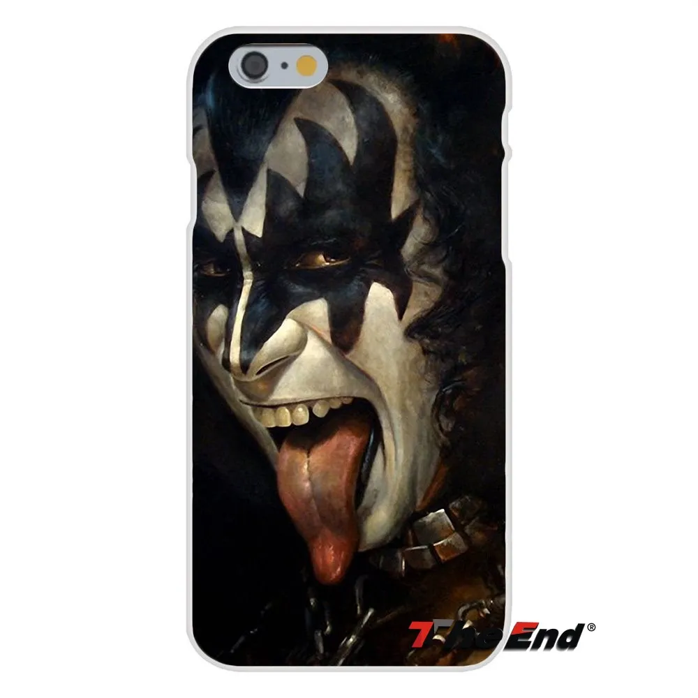Силиконовый мягкий чехол с принтом рок-группы США KISS для iPhone X 4 4S 5 5S 5C SE 6 6S 7 8 Plus Galaxy