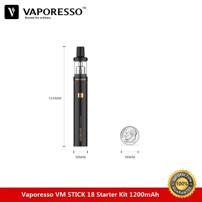 Vaporesso VM STICK 18 Starter Kit аккумулятор 1200 мАч с 2 мл Vape Tank EUC CCELL Coil Mesh Core электронная