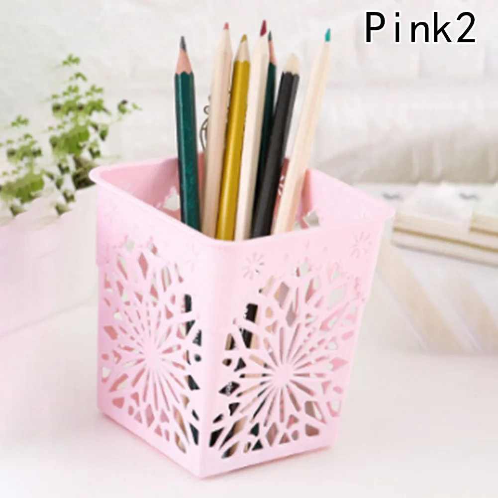 PK2 1 шт. модный Kawaii многоцветный пластиковый держатель для ручек квадратная ручка держатель для хранения ручек горшок офисные канцелярские принадлежности - Цвет: PK2