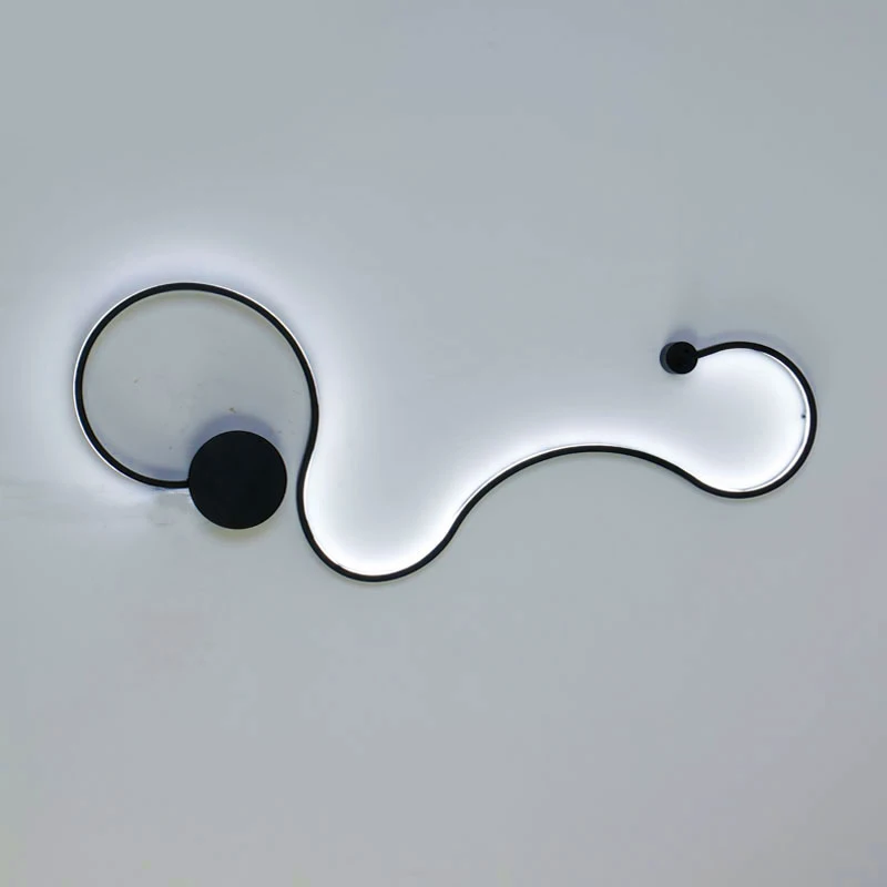 Modern Black White Line LED Wall Lamp Bedroom Light Wall Lights for Home Background Wall Living Room Light Wandlamp LED Lustres - Цвет абажура: Black color Type C