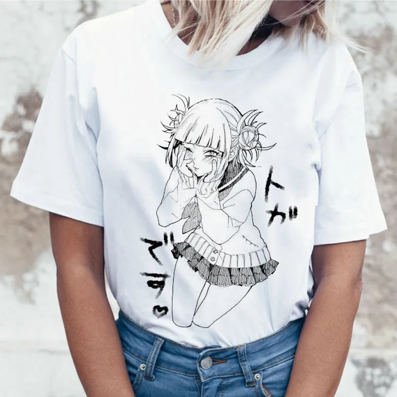 1094 Ahegao/женская футболка с героями мультфильмов, Harajuku academic, аниме, футболка, забавная, хентай, химико Тога, футболка с принтом, футболки, женская одежда - Цвет: 1094