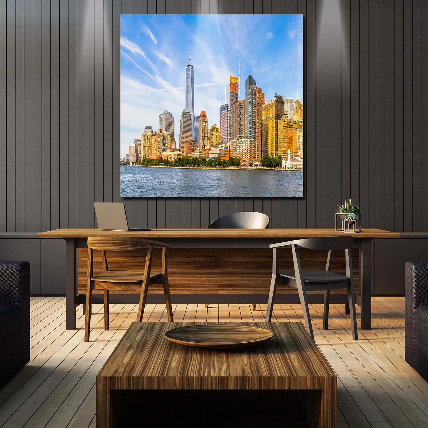 ArtStore Sky And City Oil Painting Set Gallery Wrap Unstretched Hd Prints Children Wall Art Bedroom Artwork Quotes Hotel | Дом и сад