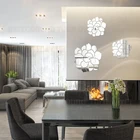 3D Лотос, декоративная Зеркальная Наклейка на стену, цветок, декор для гостиной, спальни, дверная плитка, наклейка на холодильник, украшение R046