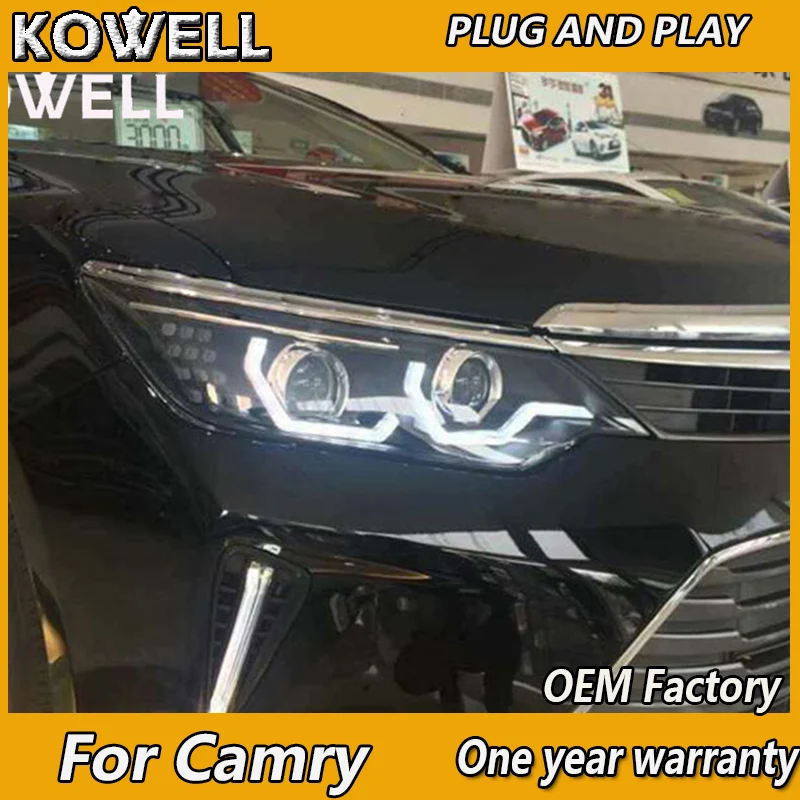 Стайлинг автомобиля KOWELL для Toyota Camry светодиодные фары 2015 2016 2017 V55 drl H7 hid
