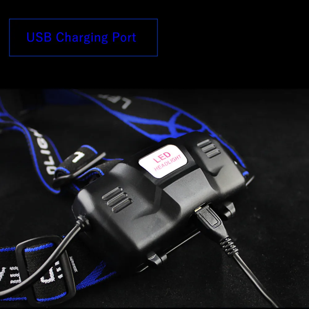Светодиодный налобный фонарь с ИК датчиком индукционный Micro USB перезаряжаемый XM L2