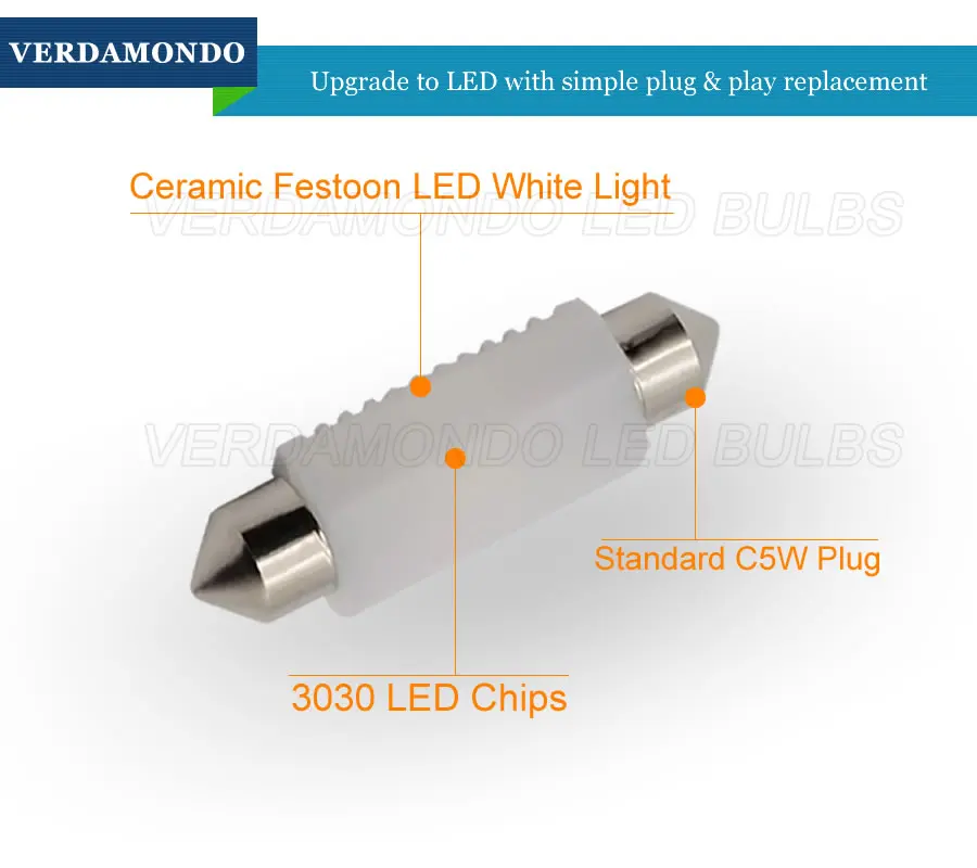 

1pcs Festoon CANBUS 31mm 36mm 39mm 41mm C5W C10W 3030 2 Car interior Styling Light LED Bulbs reading Light dome lamps white 12V