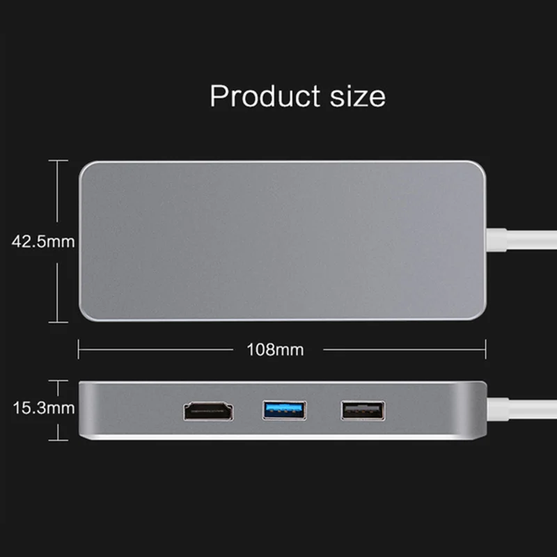SOVAWIN Type C USB HUB 2 0 3 HDMI 4K HD Высокоскоростная передача 7 портов сплиттер адаптер