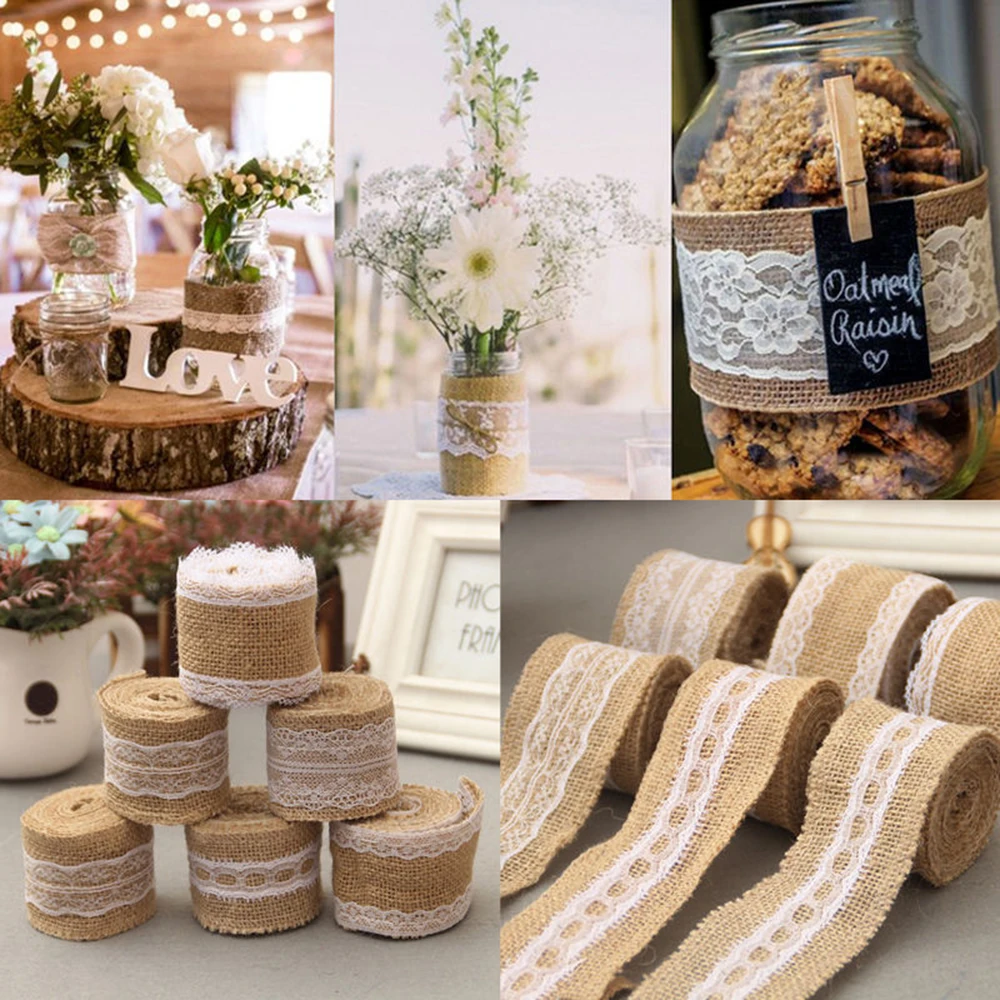 2 м кружево в рулоне окантованная гессианская лента с сизалем кружевная отделка