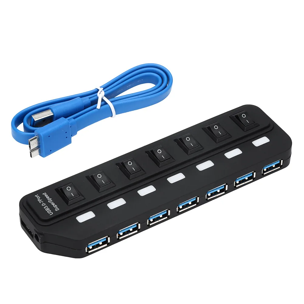USB HUB 3 0 7 портов переключатель разветвитель с несколькими выходами Porta панель для