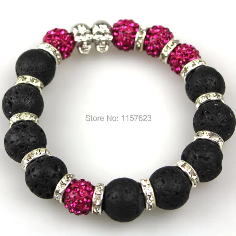 KFq The new 2015 natural volcano (14 mm) skeleton restoring ancient ways punk wind men and women bracelet beads type. | Украшения и