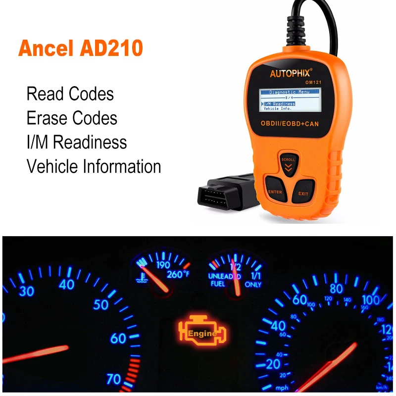 AUTOPHIX OM121 ОДБ 2 Автосканер автомобиля диагностический сканер БД автомобильной OBD2