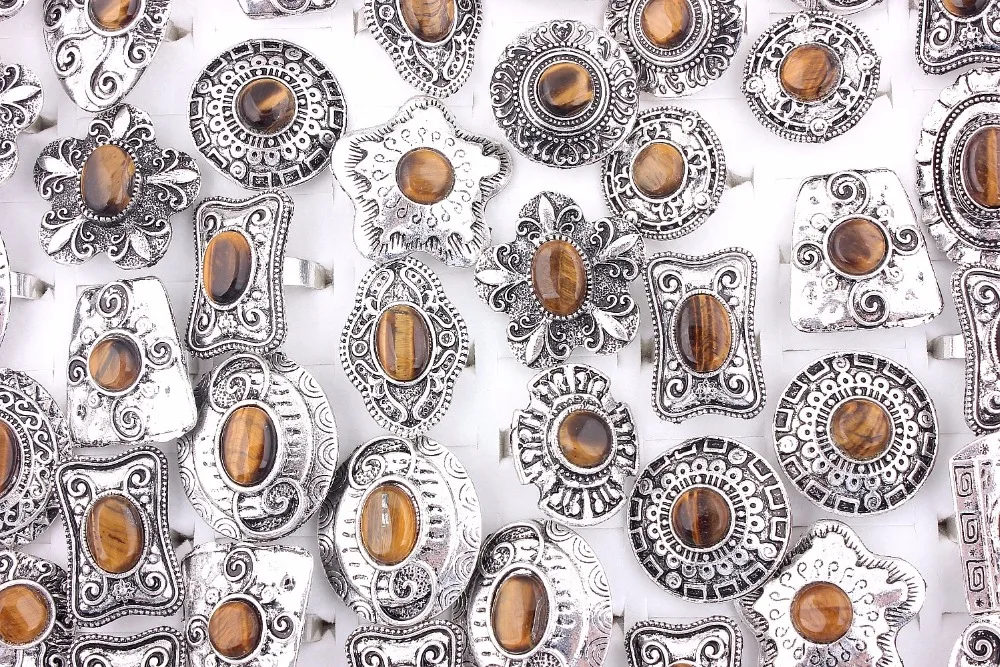 Оптовая продажа оптом 12 шт. большое Смешанное стильное тигровый глаз драгоценный