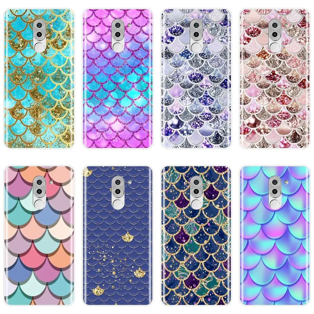 Phone Case Silicone For Huawei Honor 4X 5A 5X 6 6X Fish Scale Luxury Aesthetic Soft Back Cover 4C 5C 6C 6A Pro | Мобильные телефоны
