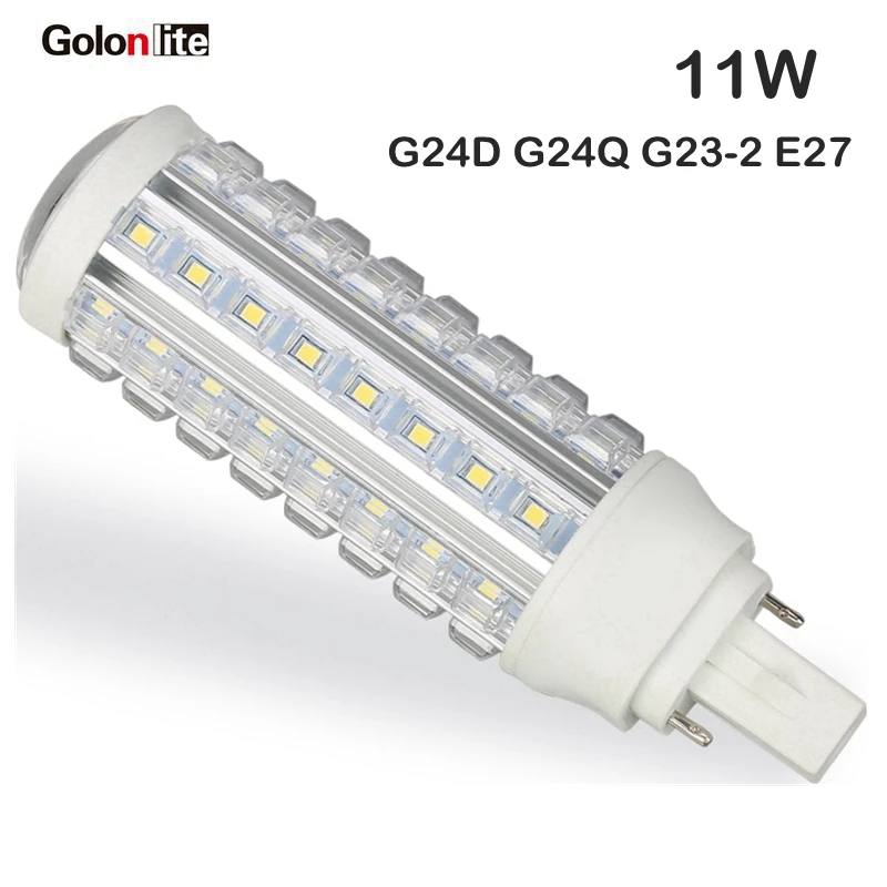 Golonlite светодиодный светильник g24 4 контактный 5 Вт 7 9 11 G24q G24d ПЛК лампа 360 градусов 100