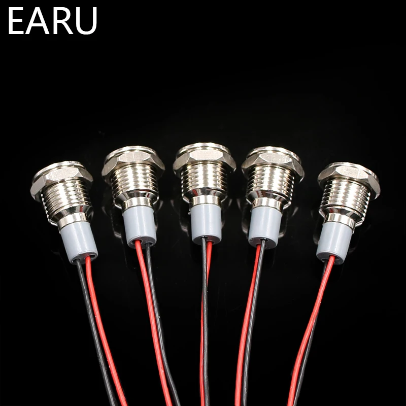 DIY Мини 10 мм водонепроницаемый IP67 LED металлическая сигнальная светового