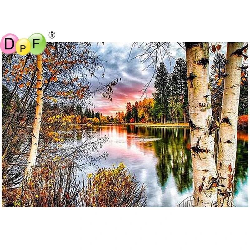 

Diamond painting cross stitch Sunset Riverside 3d Diy Diamond Embroidery Gift Pasted kits Square mosaic Drill home decor crafts
