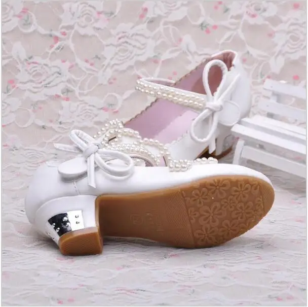 Новые свадебные туфли с бисером для девочек детские туфли-лодочки вырезами