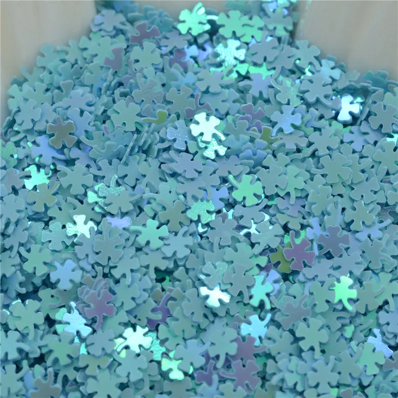 50g/5000pcs 4mm Blue AB Color Four leaf Flower Sequins Paillette For Nail Art/Women Diy Craft/wedding decoration confetti | Дом и сад