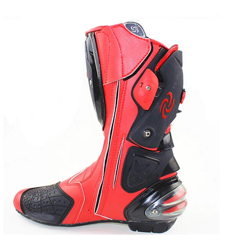 Мужские мотоциклетные защитные ботинки обувь для скоростной езды из микрофибры
