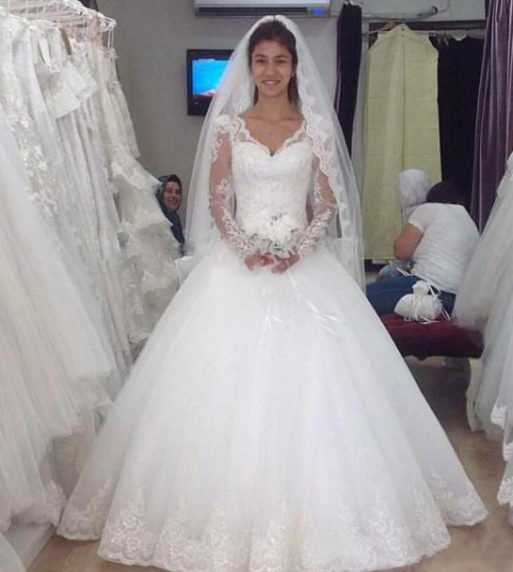 

New Arrival Ball gown wedding dress 2021 robe de mariee Long sleeve wedding dresses Luxury wedding gowns Vestido de noiva