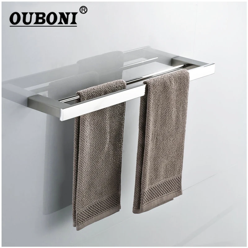 Rail Holder Storage Rack Shelf Bar Hanger Double Hanging Rod