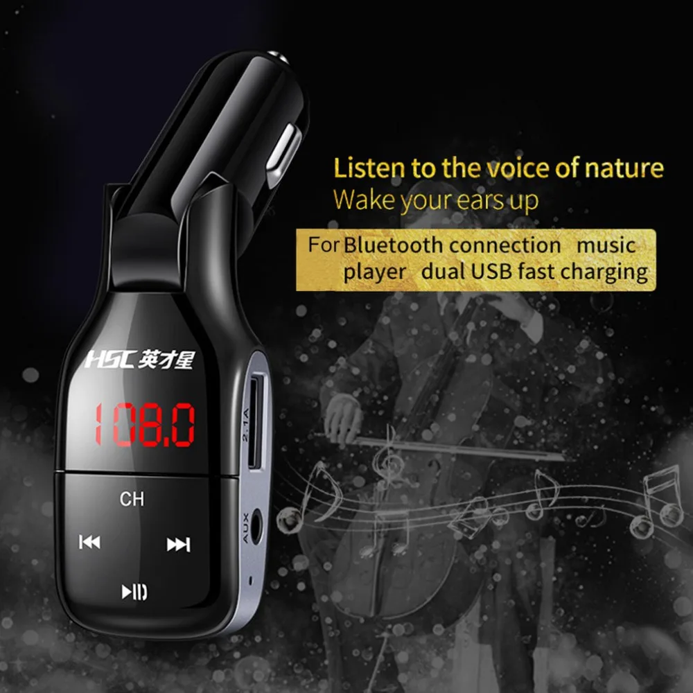 HSC YC37 Dual USB 3.1A автомобильное зарядное устройство Bluetooth MP3 плеер Быстрая зарядка