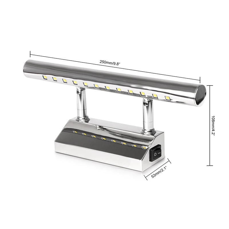 3 Вт luces зеркало для ванной комнаты светильник Нержавеющая сталь Косметика