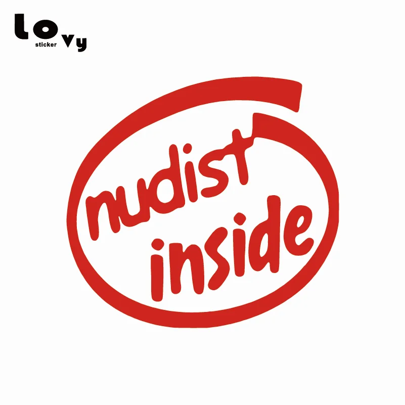 NUDIST INSIDE виниловая забавная наклейка для автомобилей предупреждающая отметка