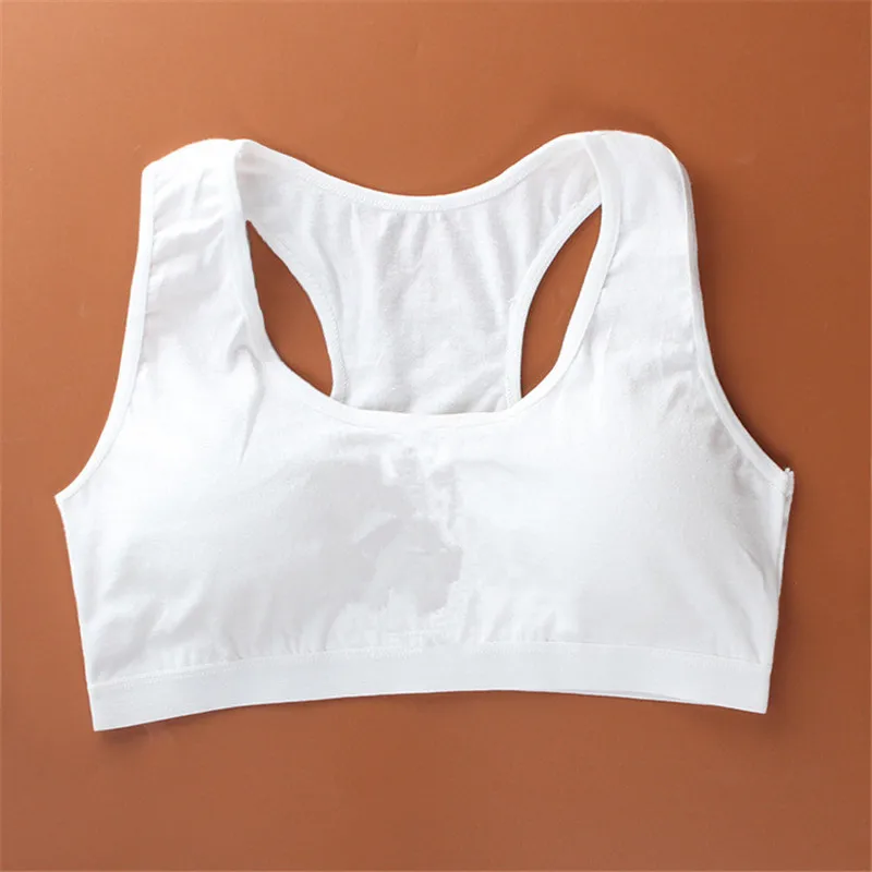 Kids Cotton Sports Training Bra Underwear Solid Color Letters Printed Scoop Neckline Teenage Puberty Girl Wireless Bralette Vest | Детская