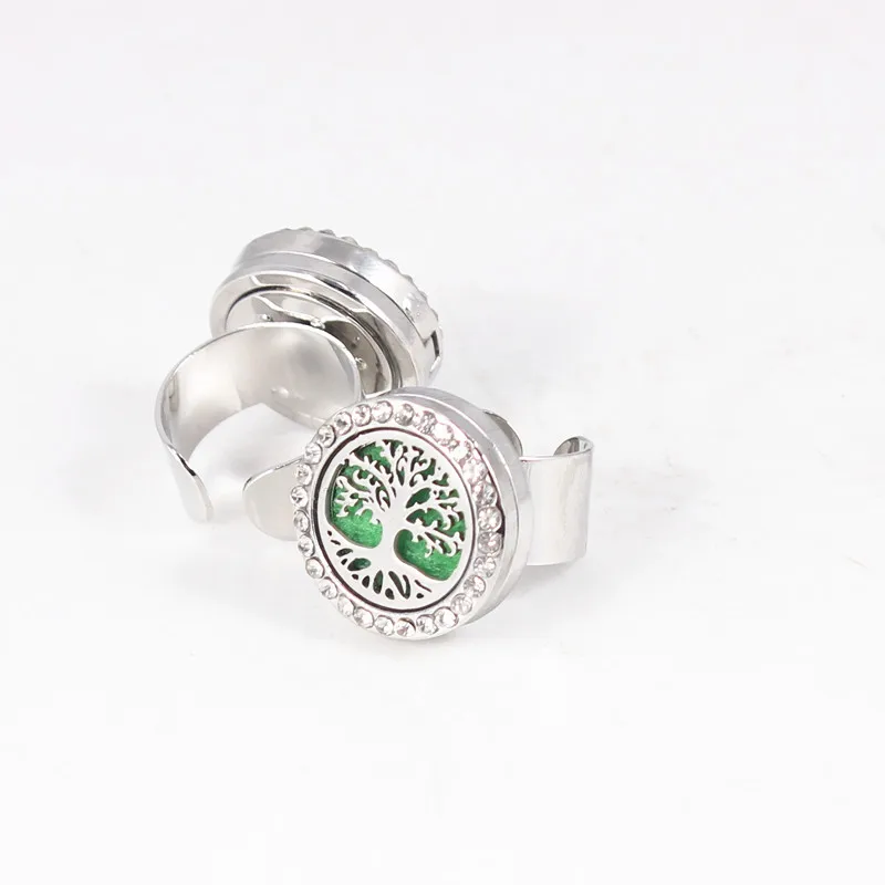 20mm Wings Diffuser Locket Ring with Crystals Dropship Essential Oils Aromatherapy Ring(10 free pads) | Украшения и аксессуары