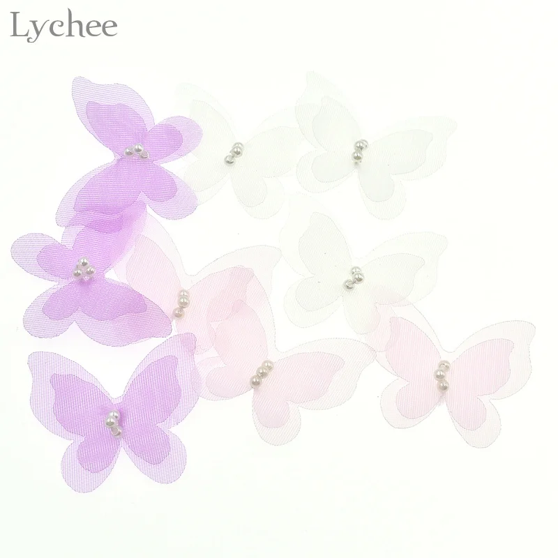 

Lychee Life 20 шт., шитье, цветок, жемчуг, порошок, стерео бабочки, сделай сам, аксессуары для украшения платья ручной работы