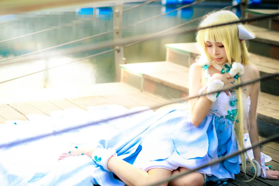 Chii Chobits Косплей Elda Костюм иллюстрация платья с принтом летнее платье по