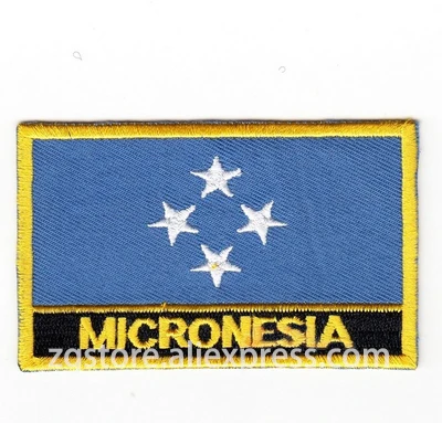 

Embroidery Patches National flag Micronesia Flag Patches Iron on 8.0x5.0cm Custom Patches