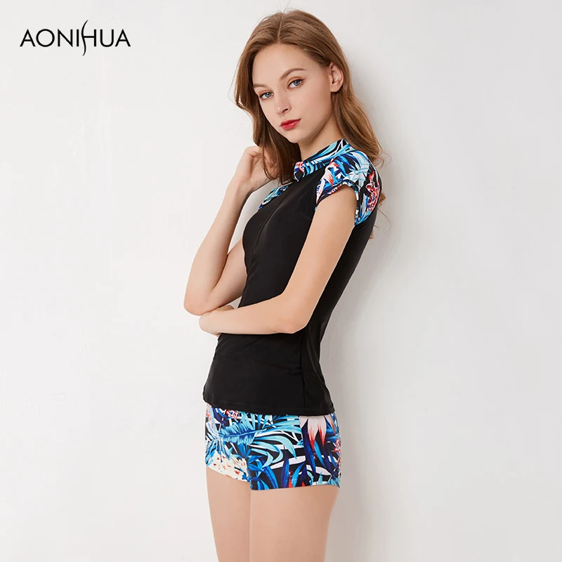 Женские костюмы для серфинга AONIHUA купальный костюм большого размера с цветочным