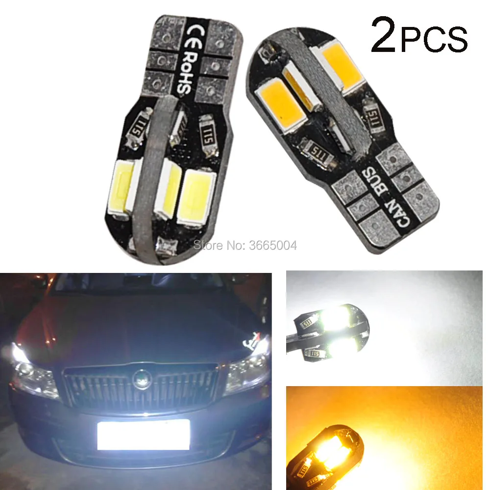 Комплект из 2 предметов с can bus белый/теплый белый T10 Клин 8 SMD 5730 СВЕТОДИОДНЫЙ