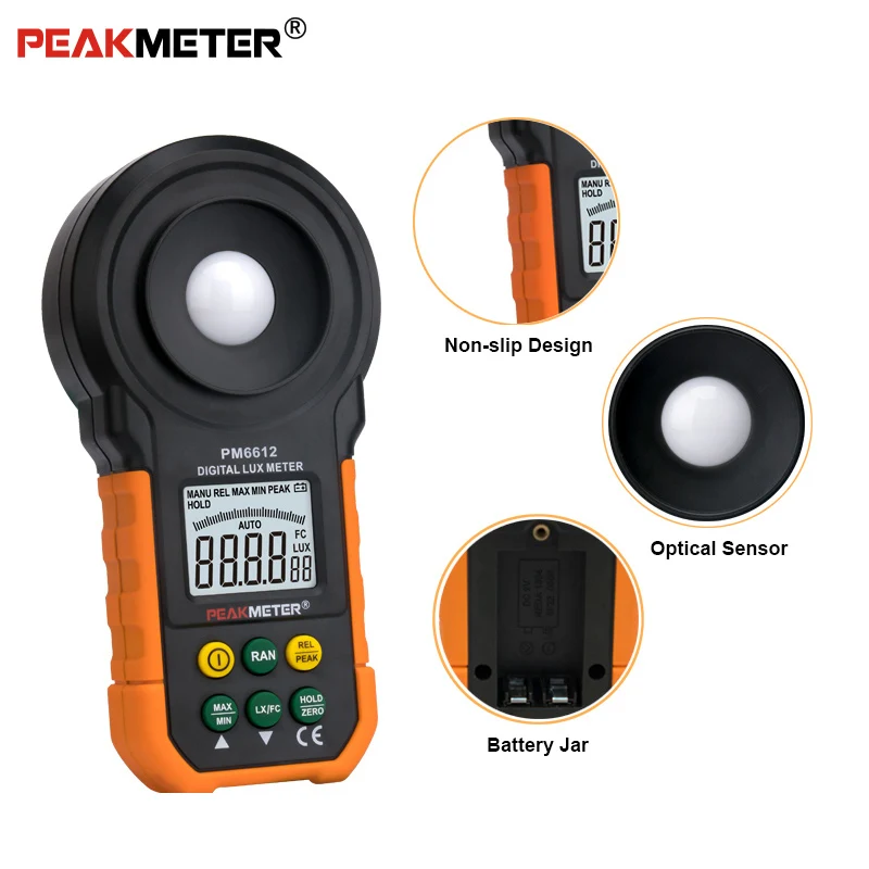 Peakmeter MS6612 (0. 01lux/0.01FC разрешение) цифровой Lux световой метр Lumenmeter Lux/FC Meters