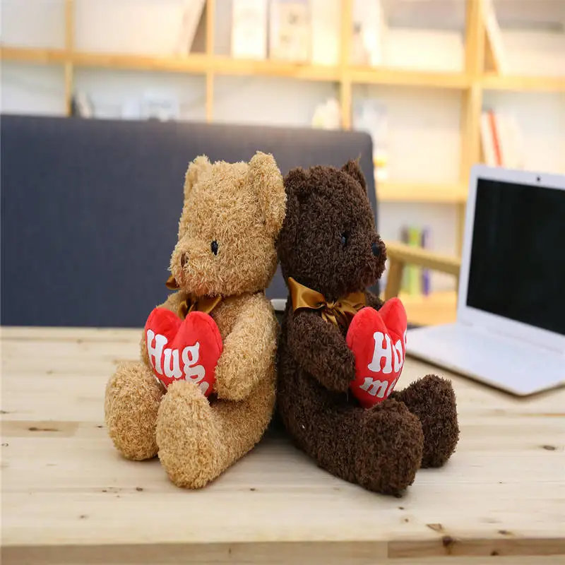 Children Animals Bear Plush Toys 38cm Cute Teddy Christmas with Heart Dolls Letter Romantic Bears Doll | Игрушки и хобби