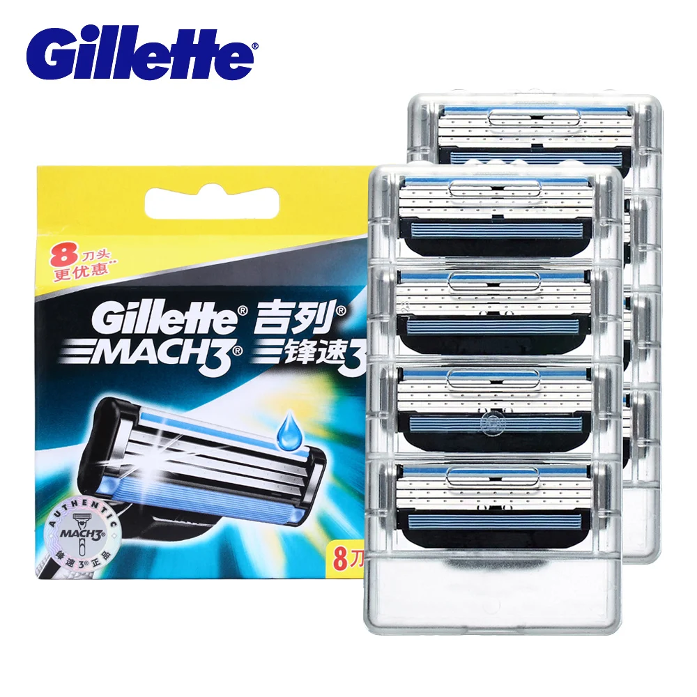 Бритвенные лезвия Gillette Mach 3 для мужчин бритвенные лица удаления волос на лице